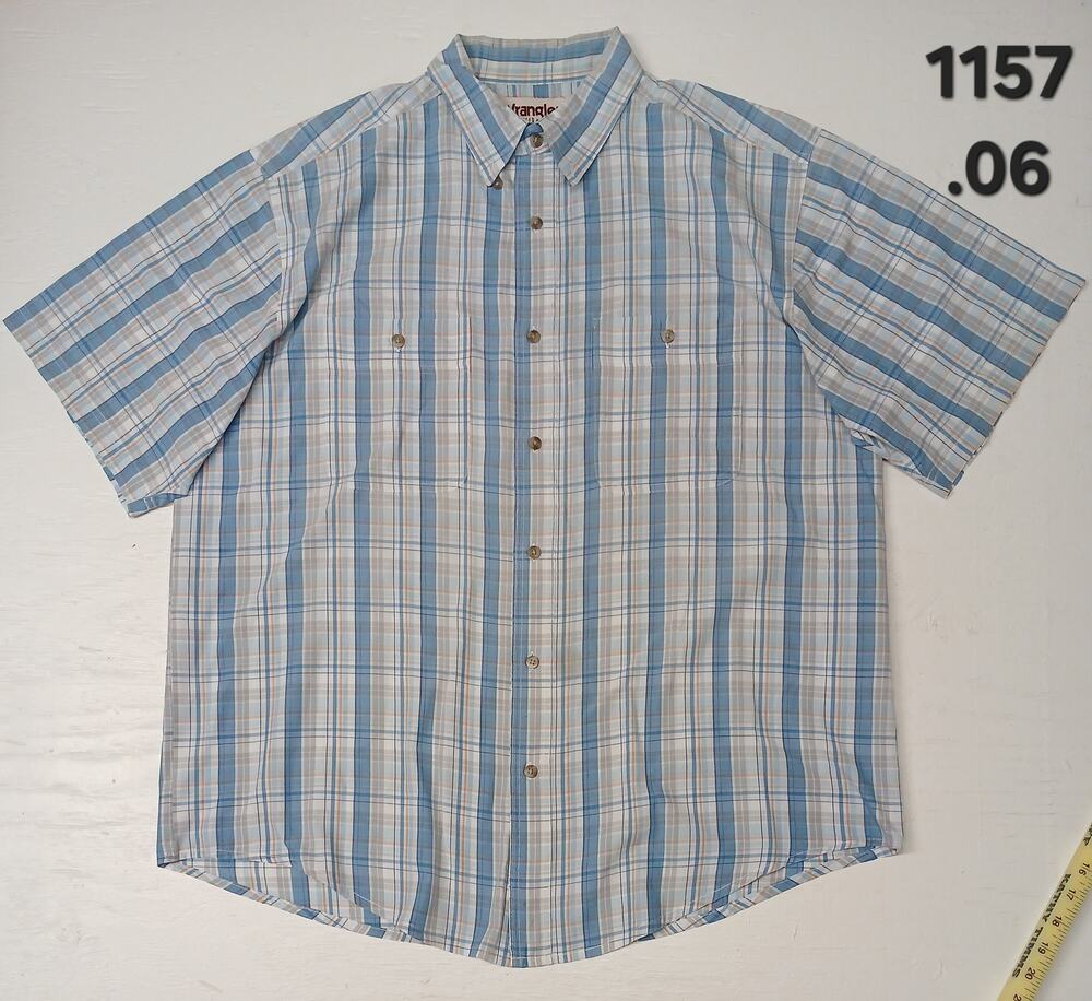 Wrangler (2XL) Multicolor Plaid Double Pocket Button Shirt